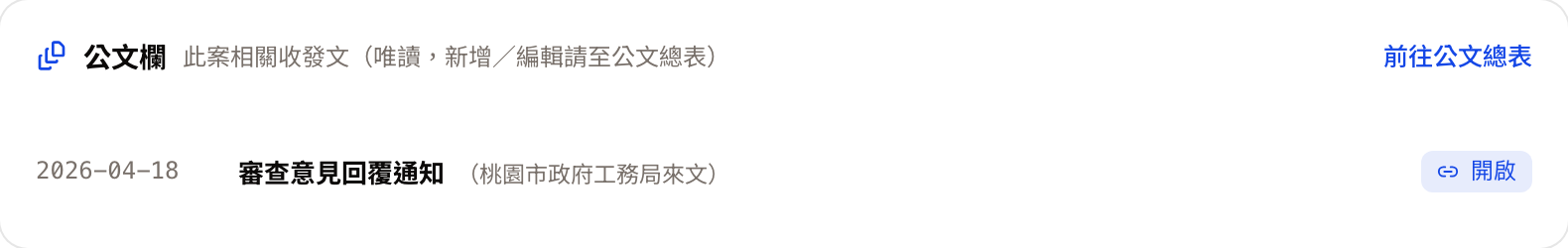 案件詳情的公文欄